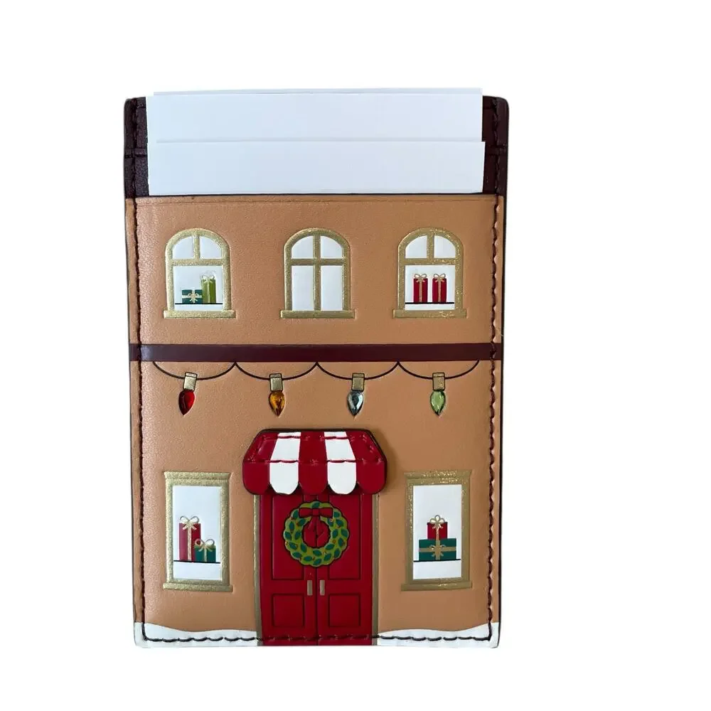 Kate Spade New York Oh What Fun Gingerbread House Small Slim Cardholder NEW